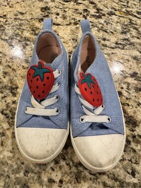 Old Navy Light Blue Kids Sneakers with Strawberry Accent